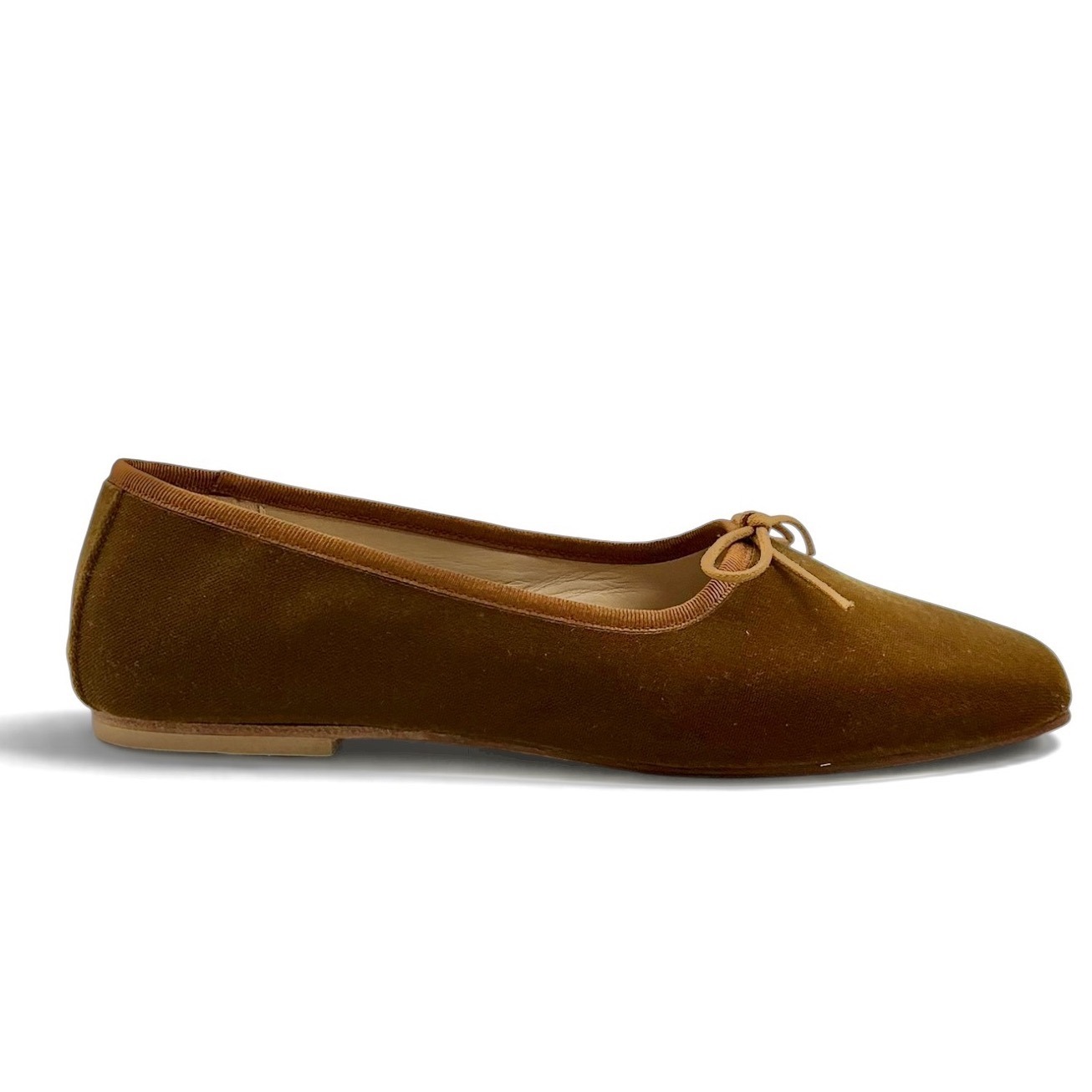 Freda Salvador Jada Square Toe Velvet Ballet Flats Dijon Brown Size 7.5 — image 3 of 8